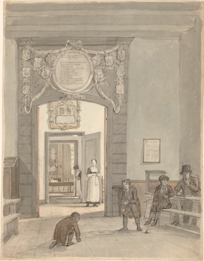 Veduta della Herenkamer nella Evangelisch-Lutherse Diaconie- en Bestedelingenhuis ad Amsterdam da Johannes Jelgerhuis